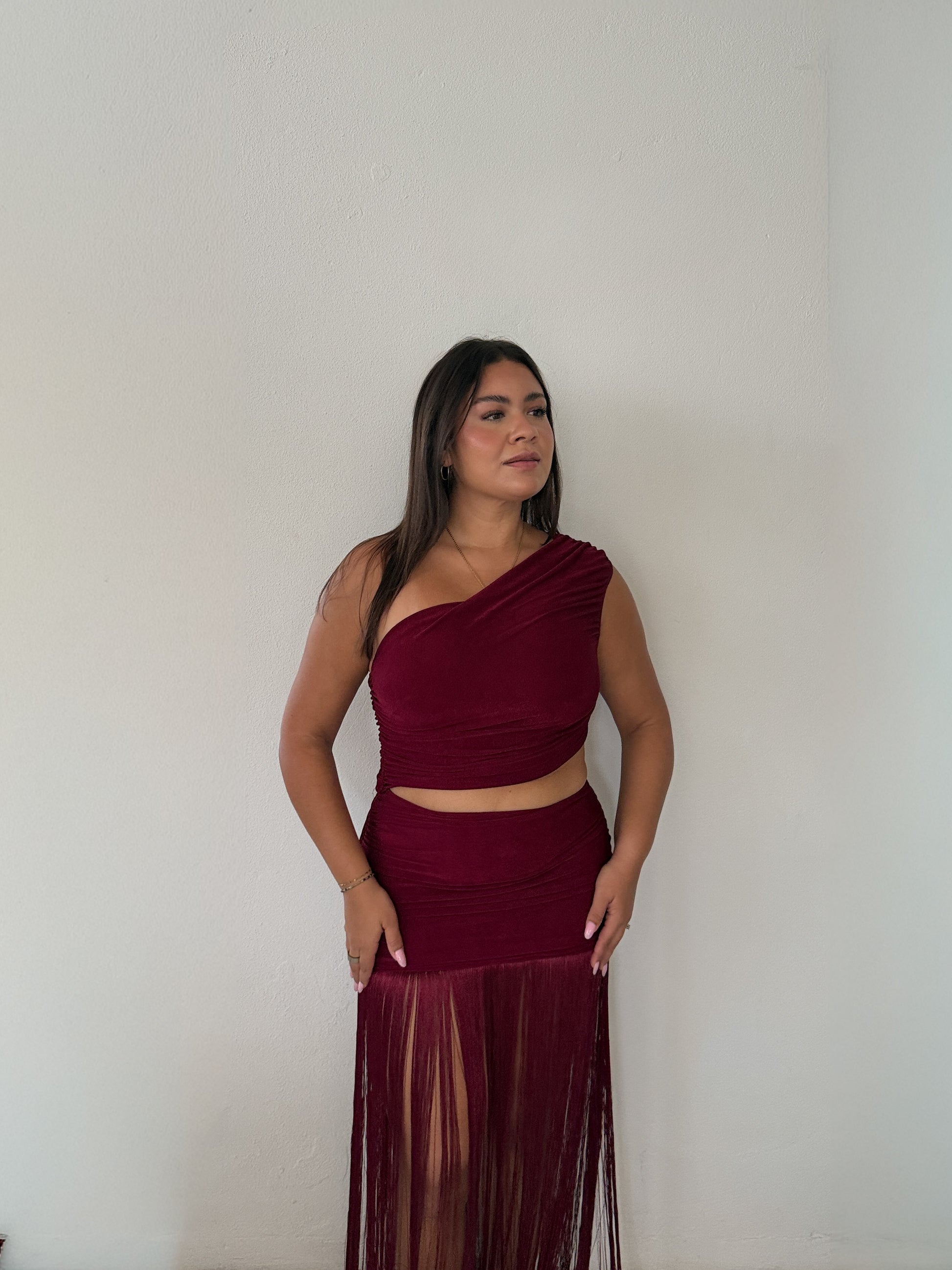 Aurora Burgundy Dress