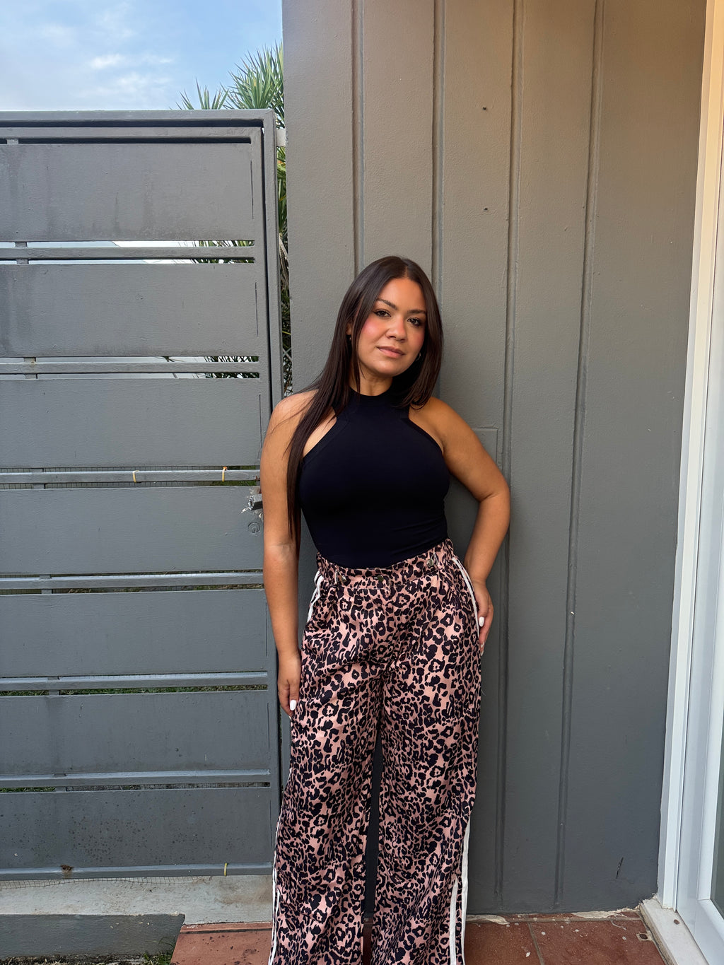 Leopard Wide-Leg Pants