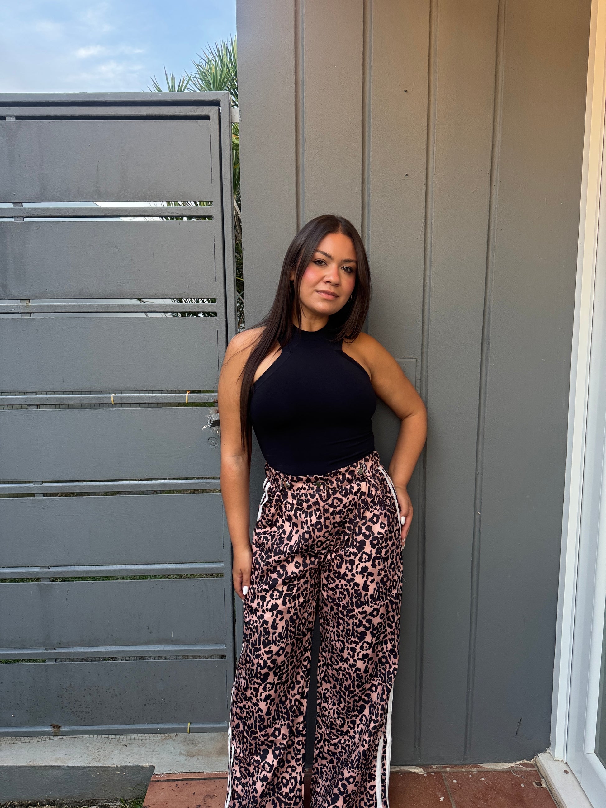 Leopard Wide-Leg Pants