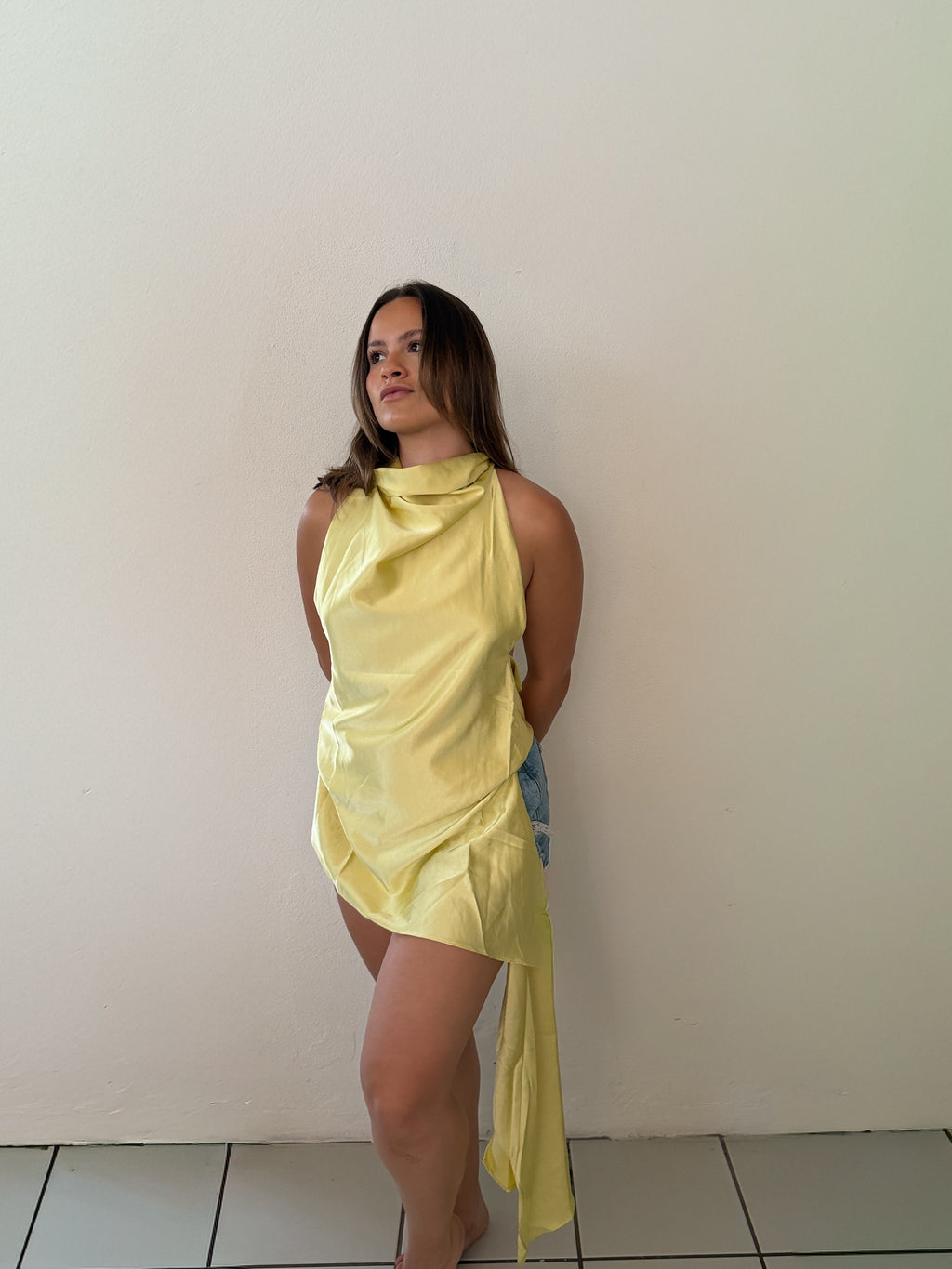 Golden Hour Halter Yellow Blouse