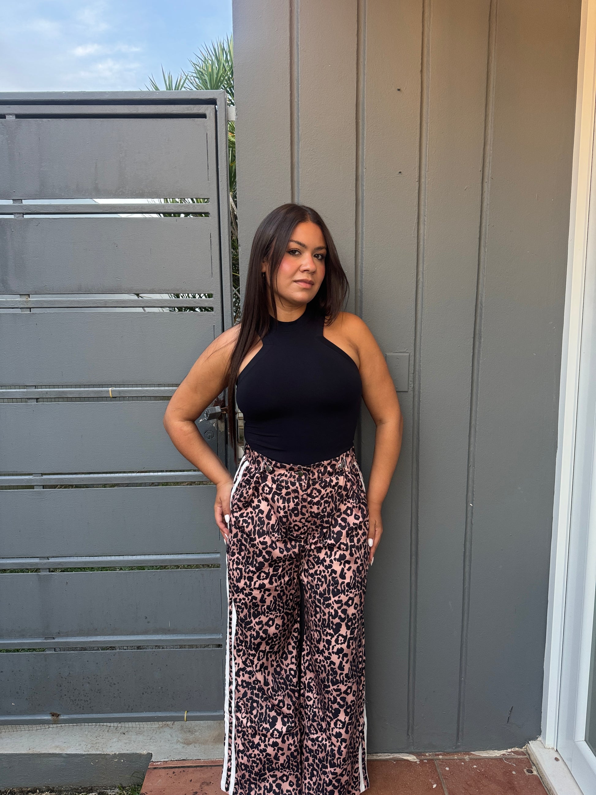 Leopard Wide-Leg Pants