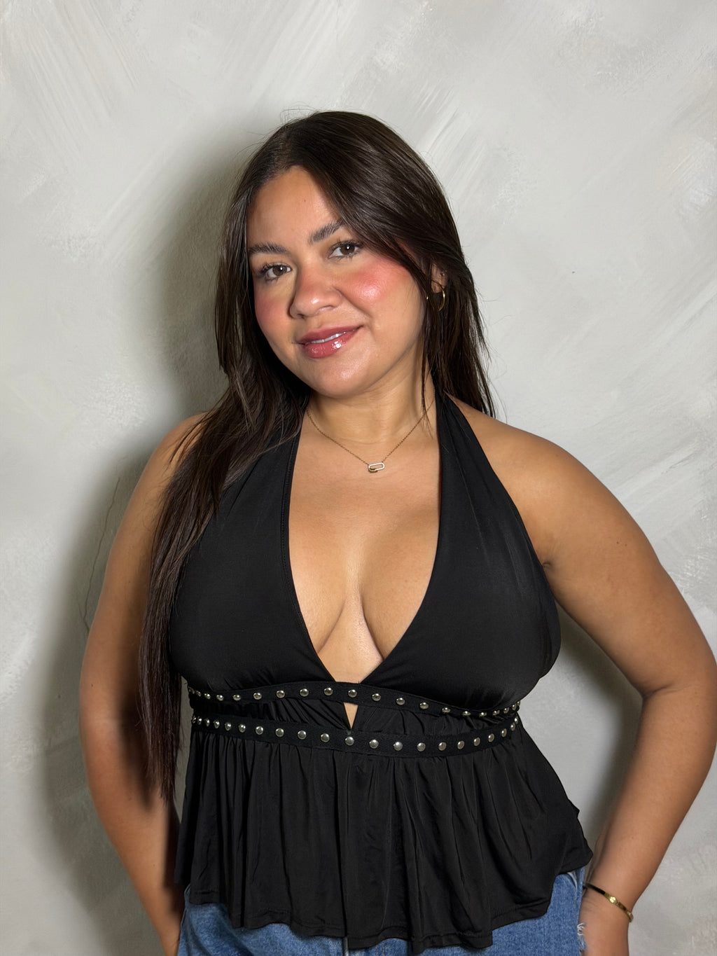 Aria Halter Top - BLACK