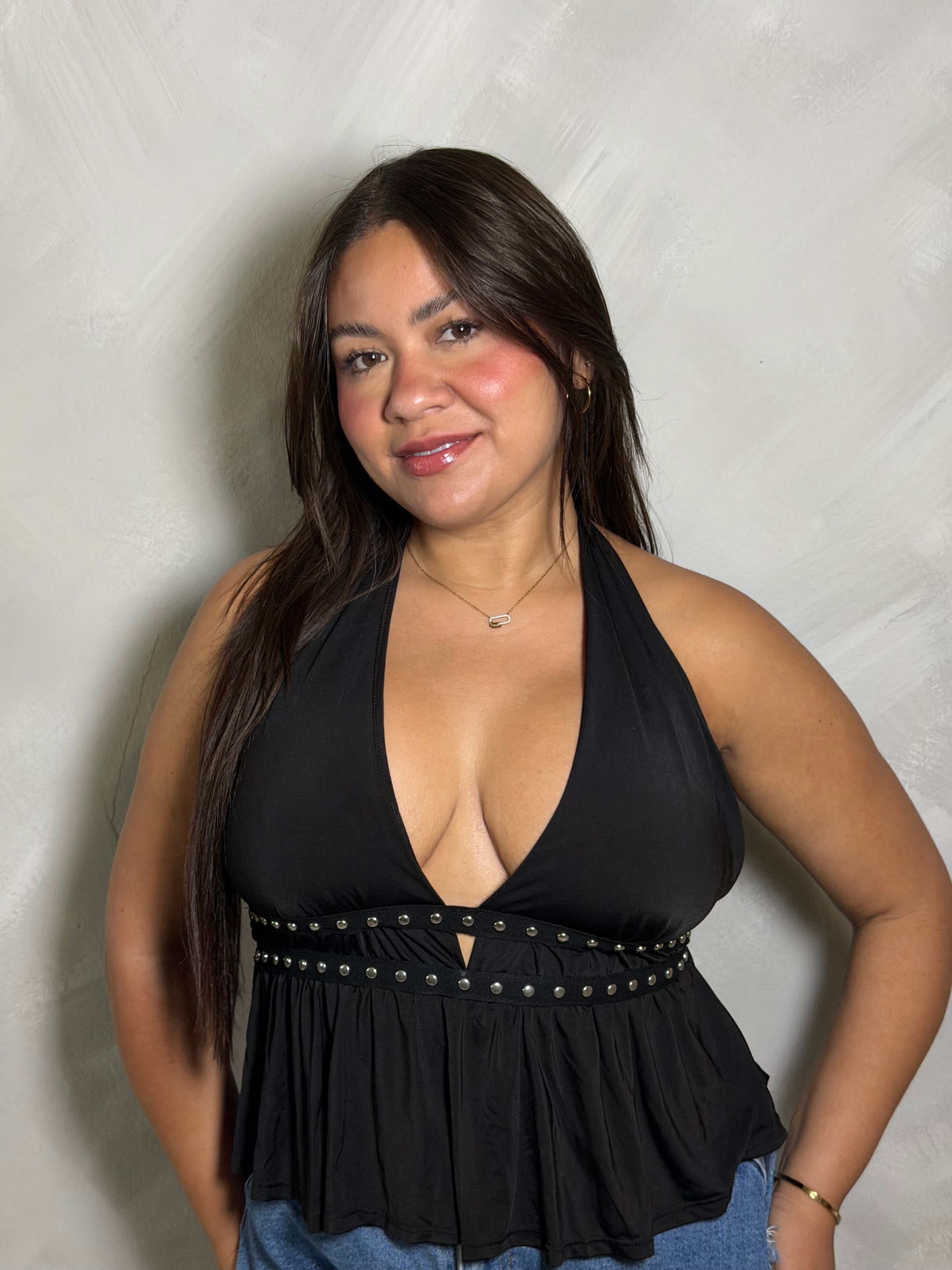 Aria Halter Top - BLACK