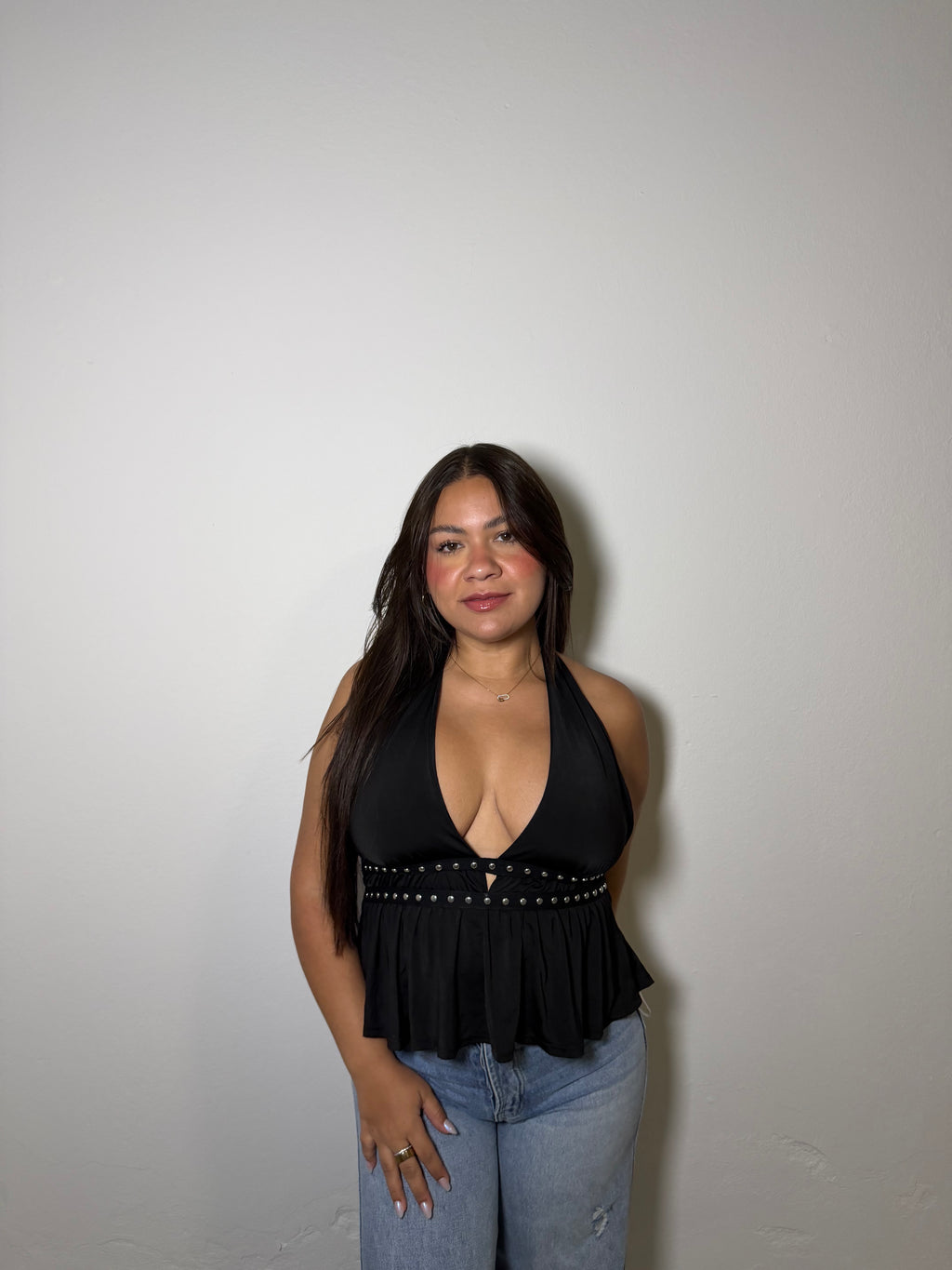 Aria Halter Top - BLACK