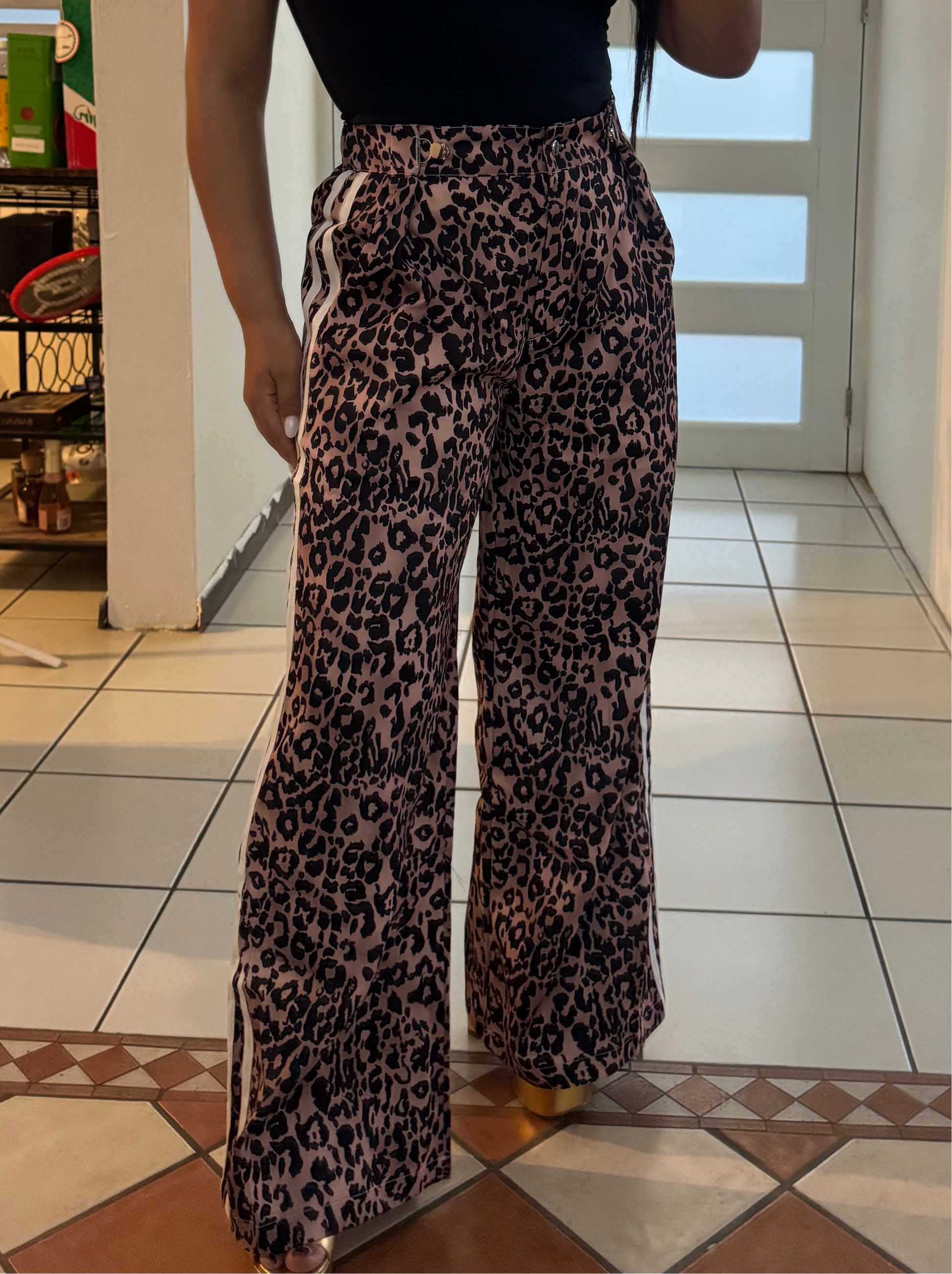 Leopard Wide-Leg Pants