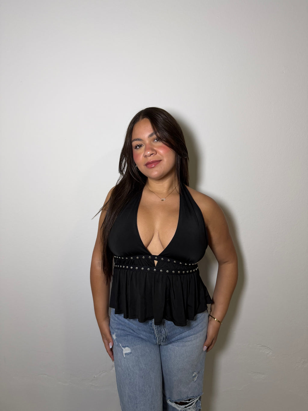 Aria Halter Top - BLACK