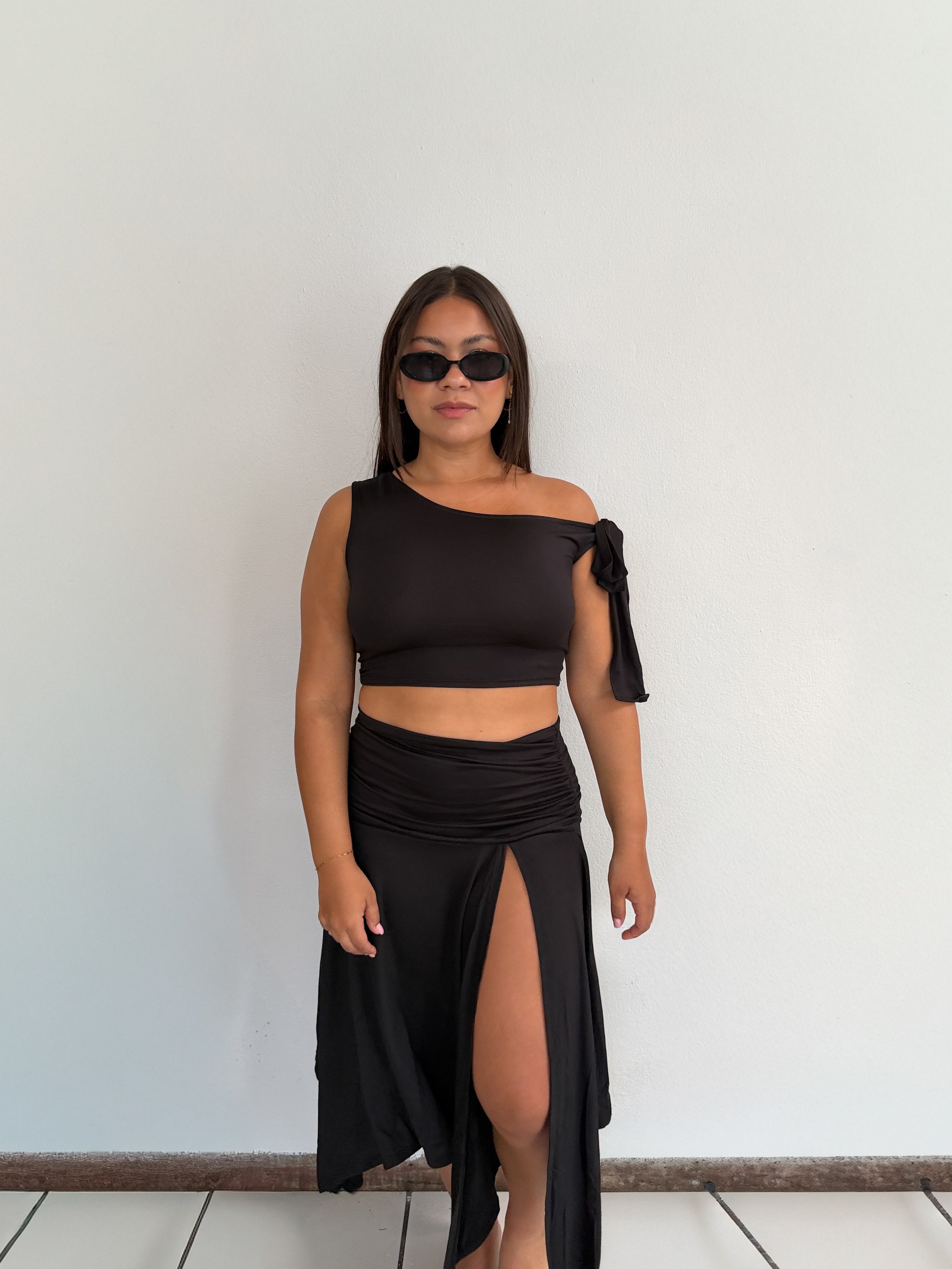 Asymmetric One Shoulder Two-Piece Set – Le Mush Boutique