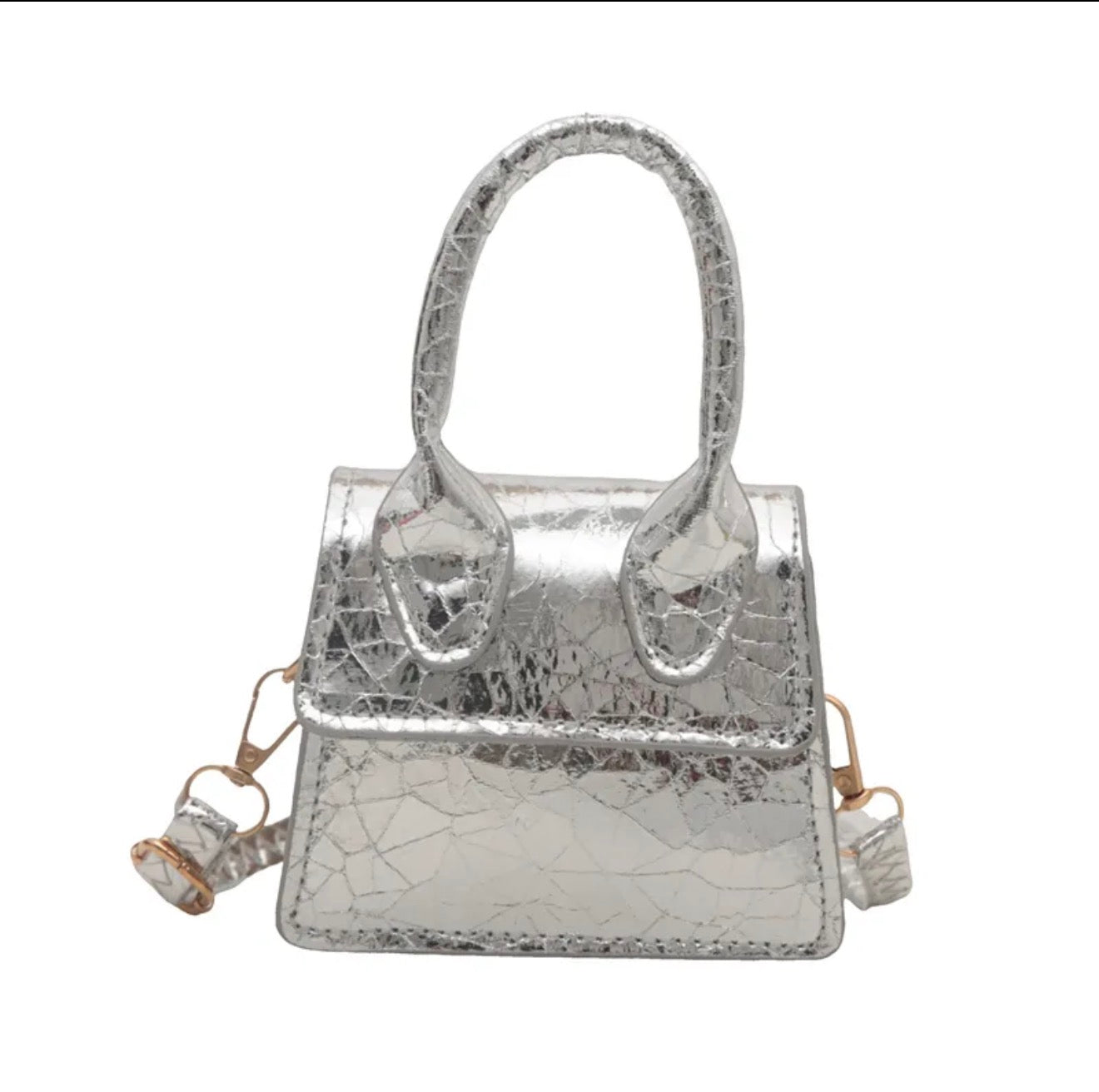 Mini Bag Charm Silver