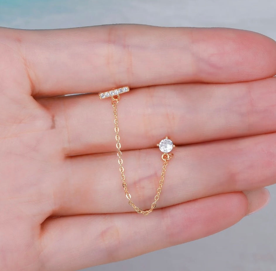 Chain Drop Gold Earring