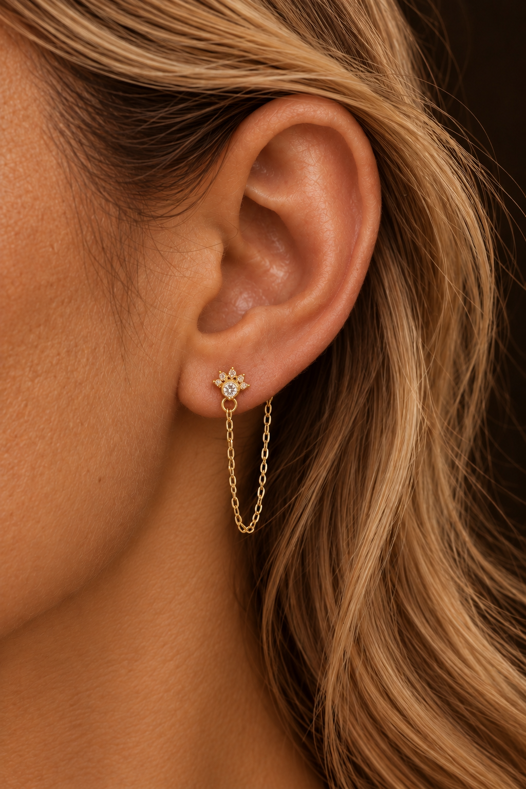 Crystal Chain Earring