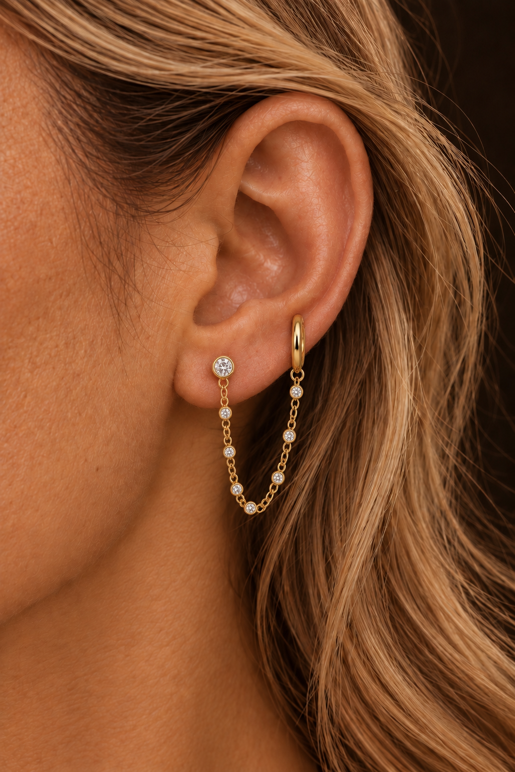 Alma Chain Minimal Earring
