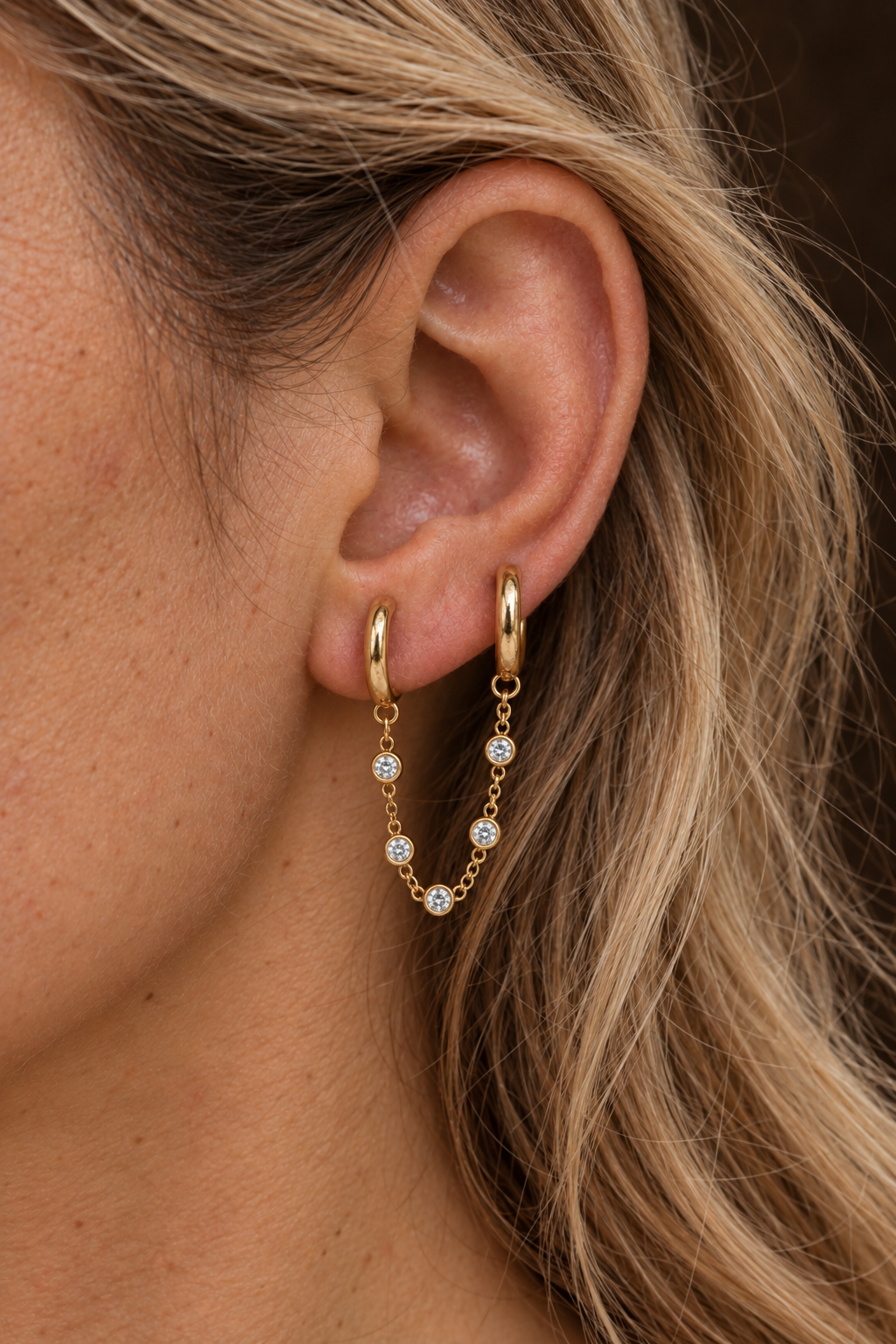 Luna Chain Hoops