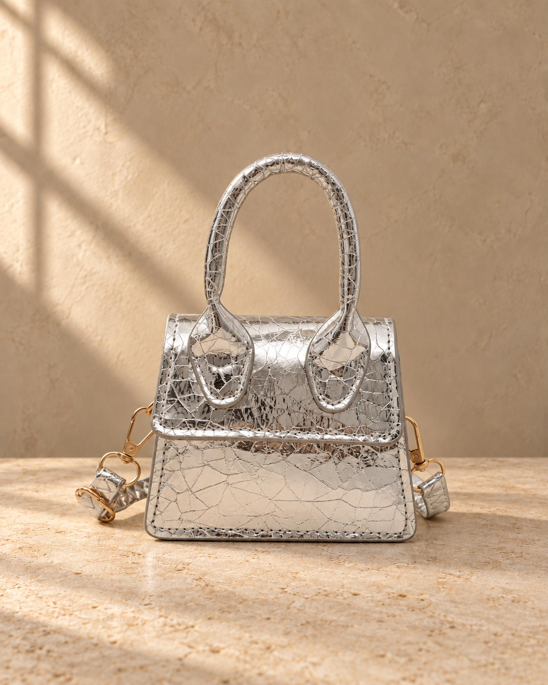 Mini Bag Charm Silver