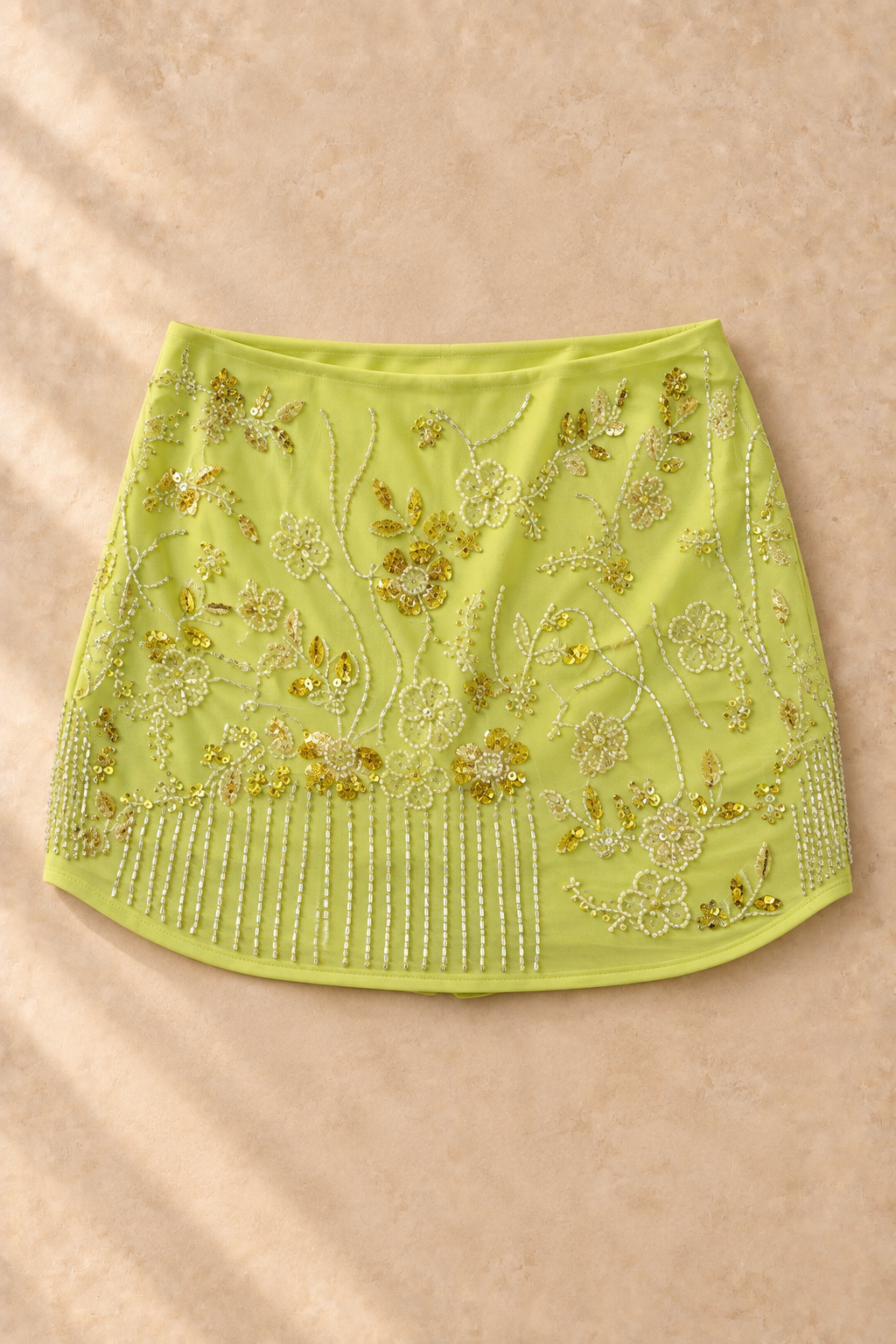Beaded Mini Skirt With Shorts