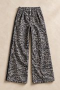 Leopard Wide-Leg Pants (BLACK)