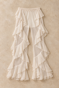 Resort Cream Ruffle Pants