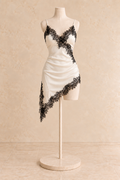 Mini Lace Dress - White and Black