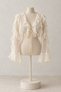 Ruffle Cream Top