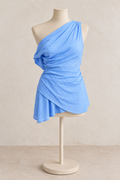Blue Asymmetrical Tunic Top