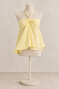 Soft Yellow Linen Halter Top