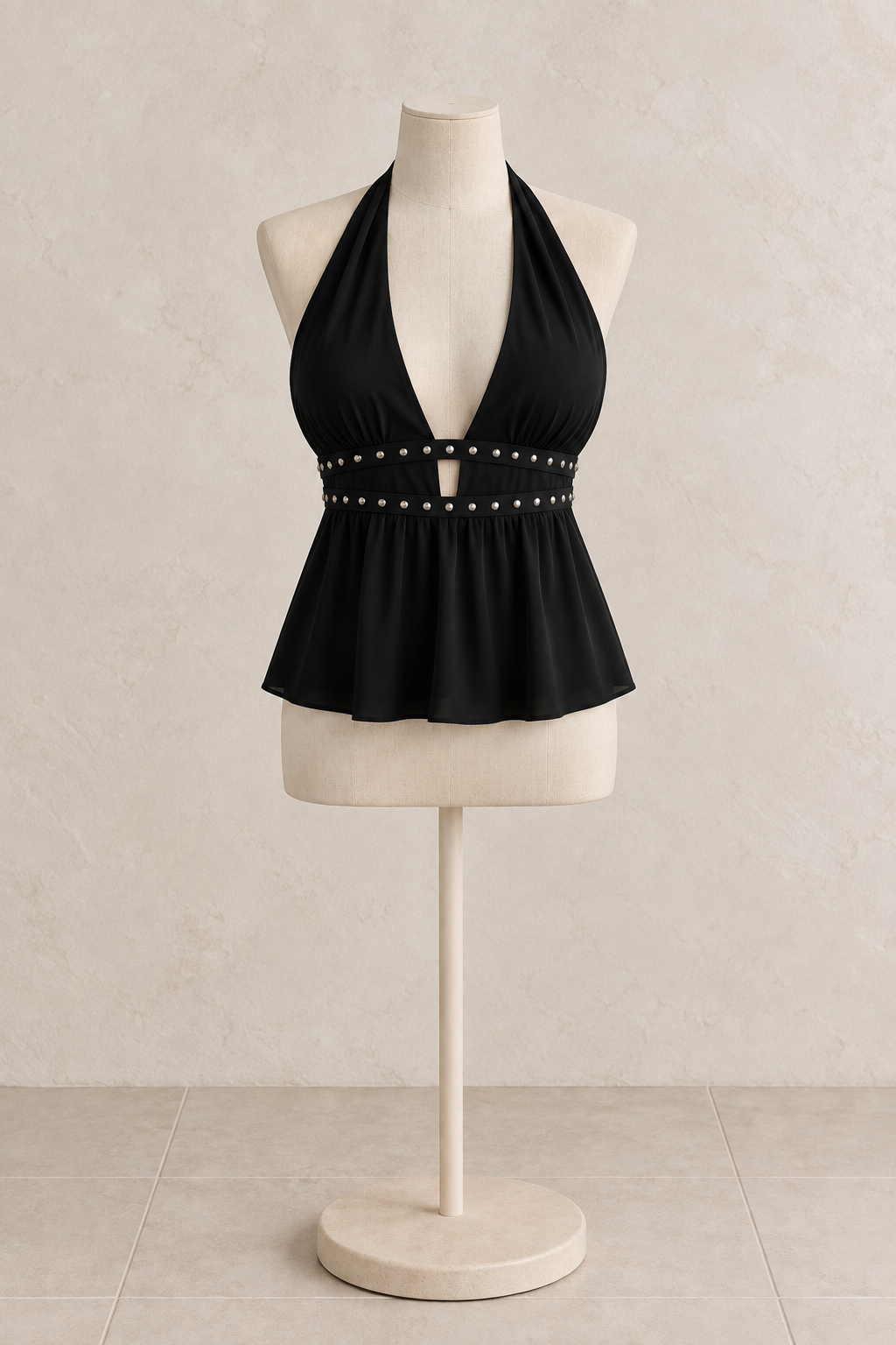 Aria Halter Top - BLACK