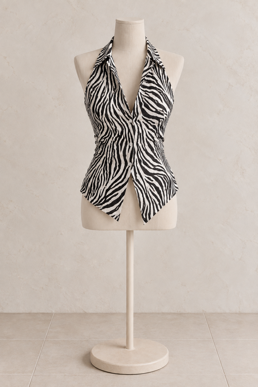 Zebra Sleeveless Blouse