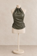 Olive Halter Top