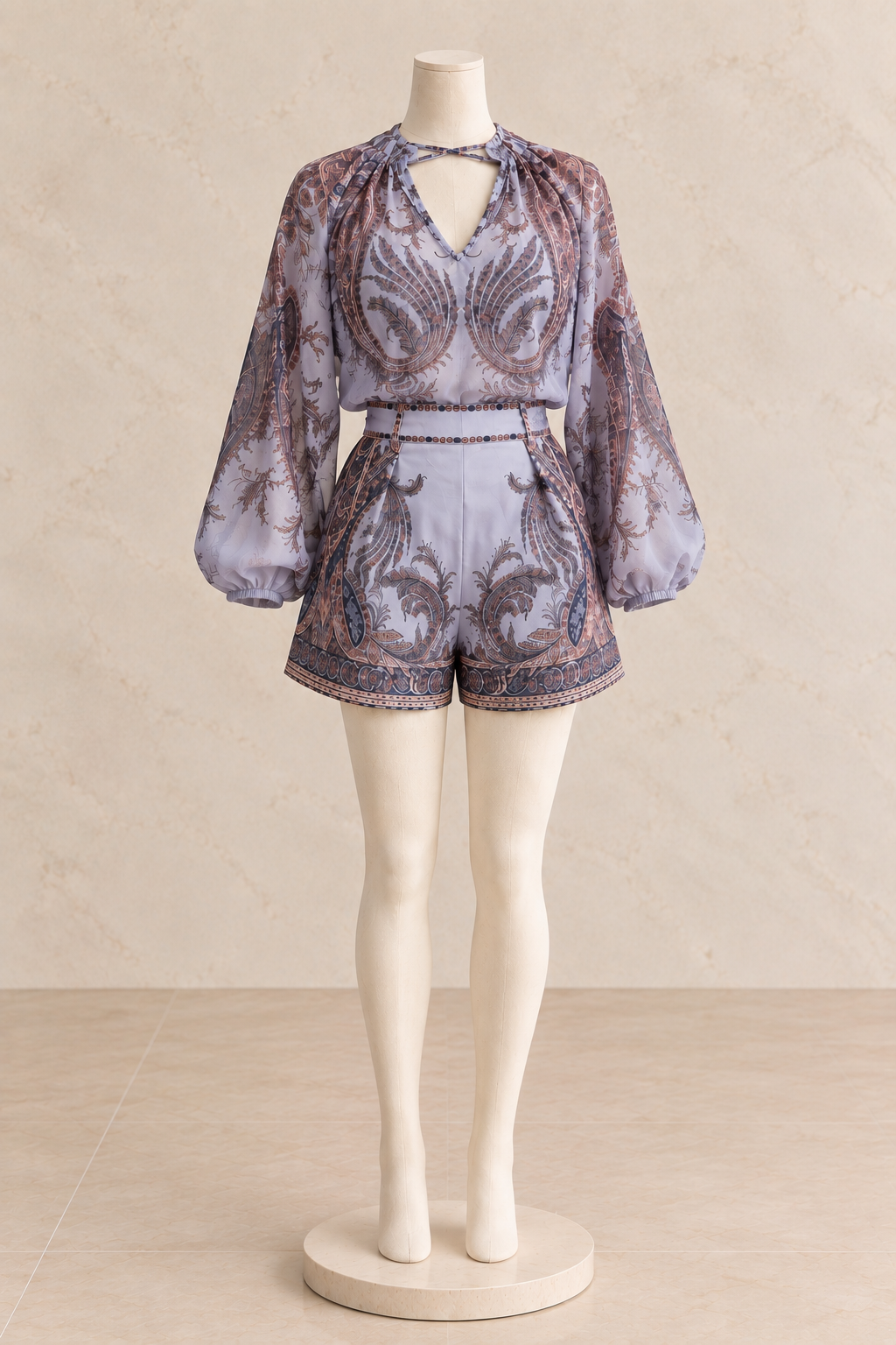 Lavender Paisley Resort Two-Piece Set