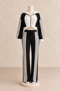 Dual-Tone Striped Lounge Set