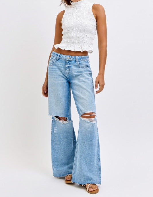 LOW RISE WIDE LEG JEAN