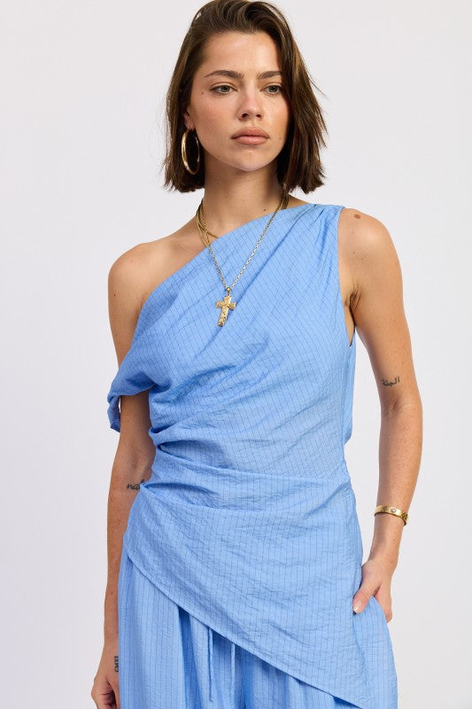 Blue Asymmetrical Tunic Top Le Mush Boutique Blue Asymmetrical Tunic Top Le Mush Boutique