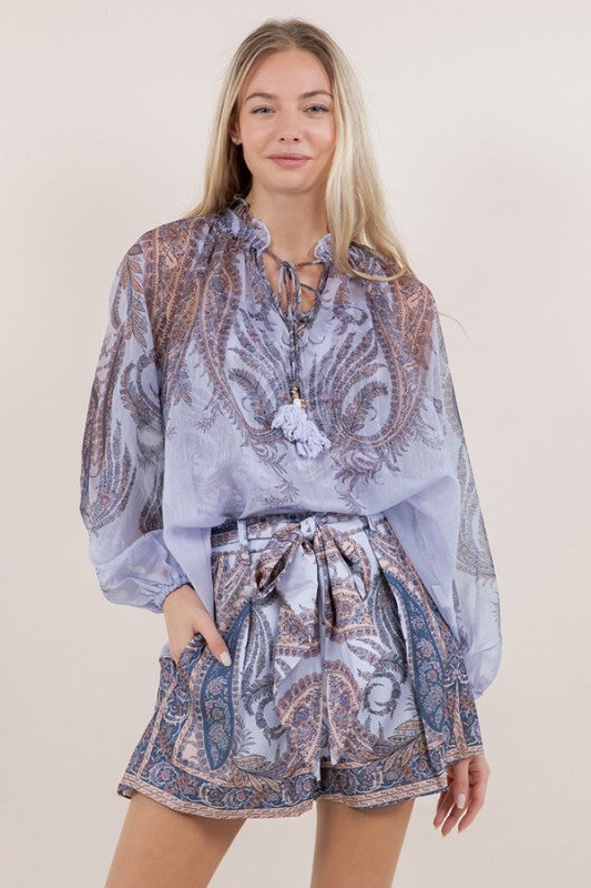 Lavender Paisley Resort Two-Piece Set